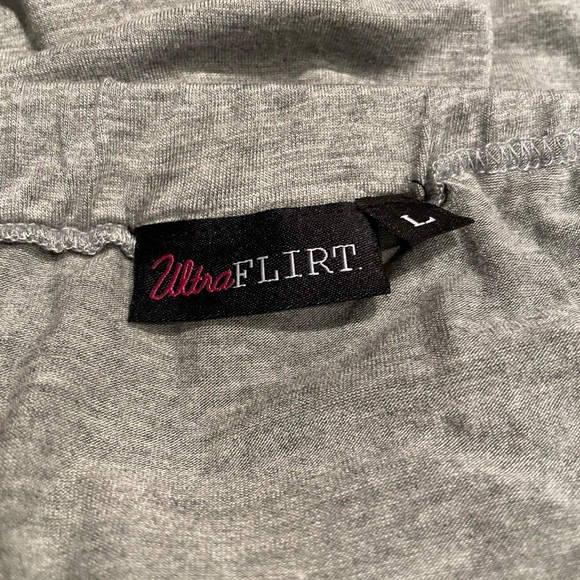 Ultra Flirt Women Skirt with front slit, Large, Gray. - Picture 5 of 15